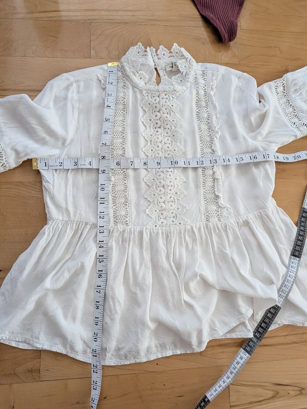 River Island Viscose embroidered Bohemian Blouse white Small - Picture 2 of 8